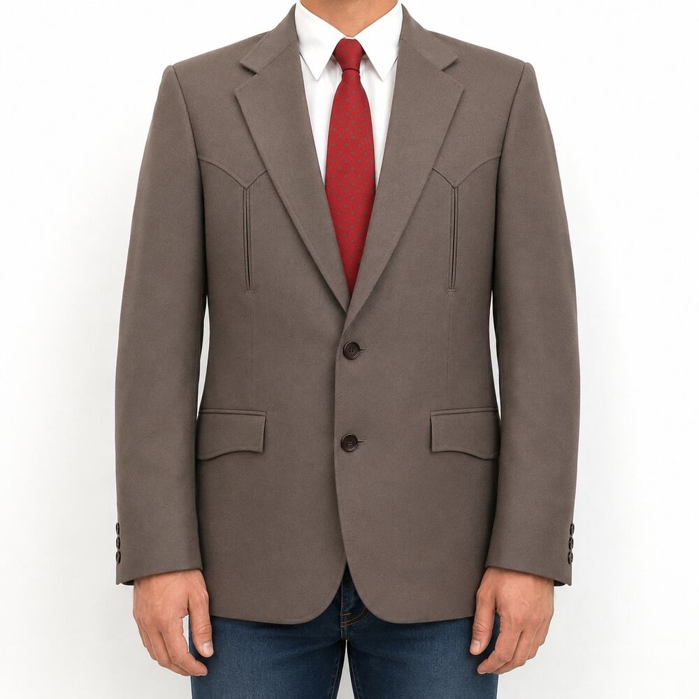 Circle S Western Blazer Sport Coat Mens 40L Brown USA Made Single Breasted Notch